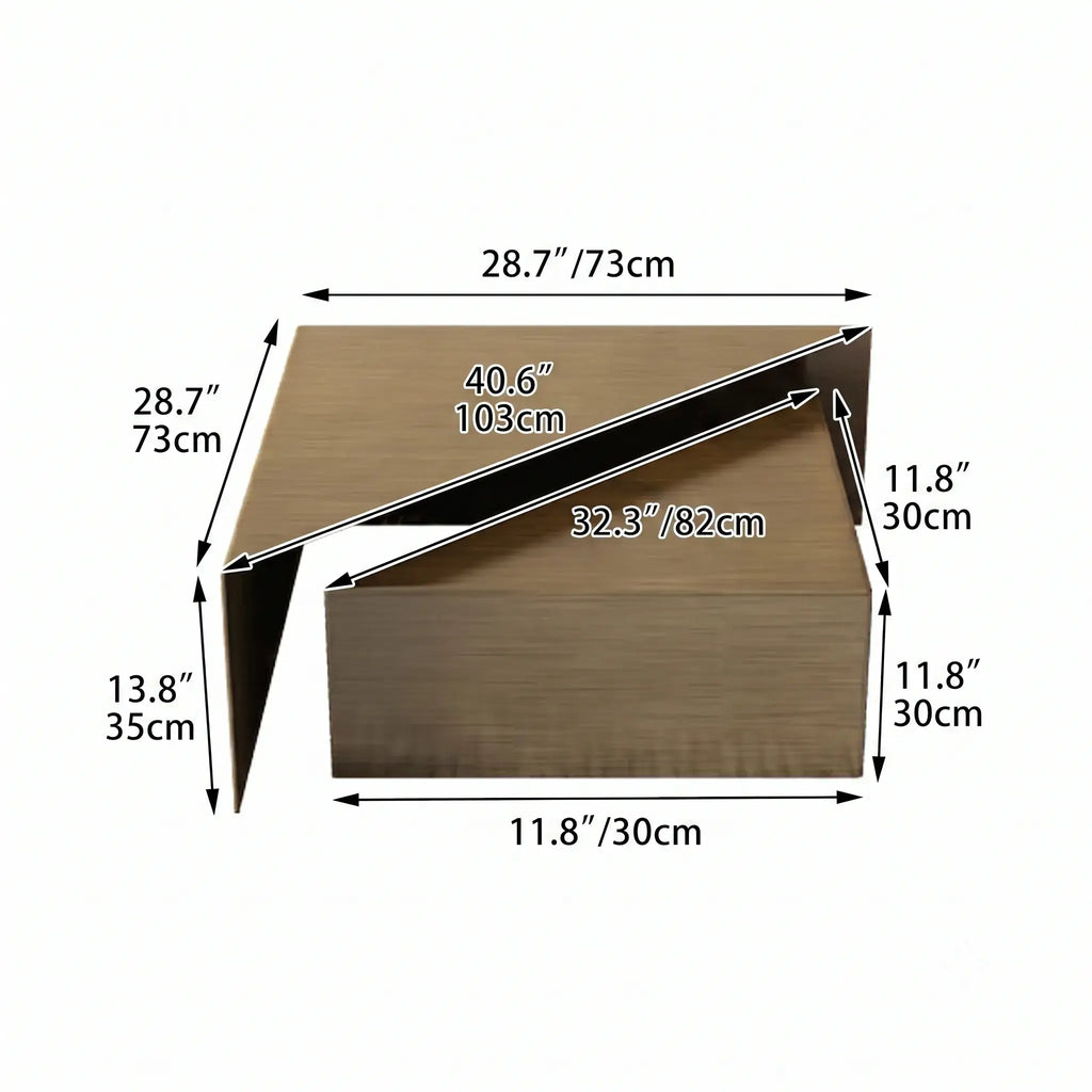 Sculptural Stainless Steel Coffee Table with Layered Geometry and Brushed Finishes