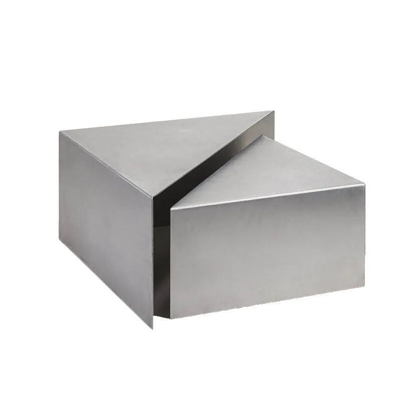 Sculptural Stainless Steel Coffee Table with Layered Geometry and Brushed Finishes