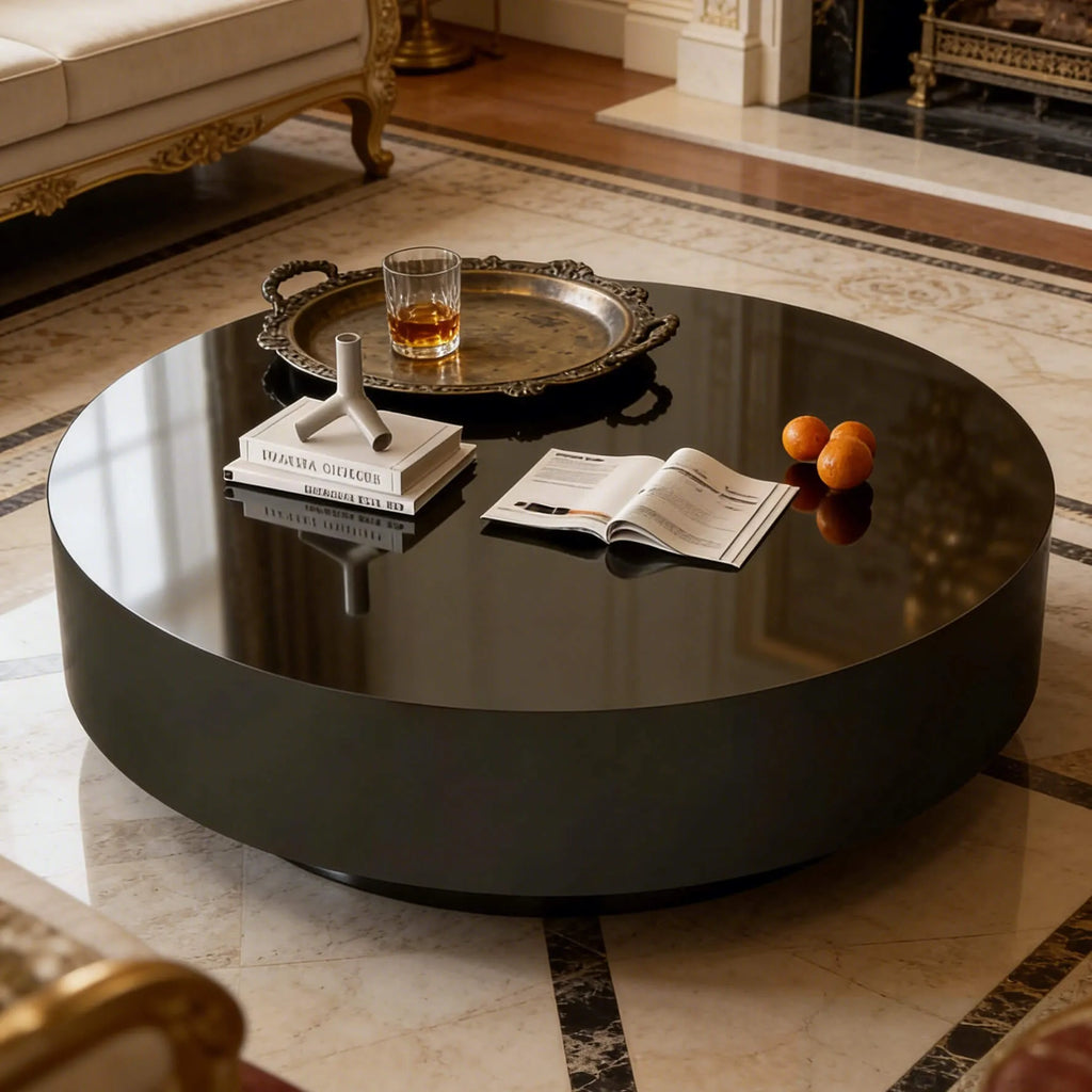 Sculptural Stainless Steel Coffee Table with Matte and Mirror Finishes