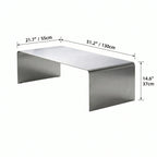 Sculptural Stainless Steel Coffee Table with Rounded Edges for Modern Living Rooms Dimensions