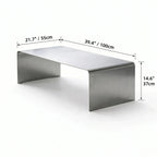 Sculptural Stainless Steel Coffee Table with Rounded Edges for Modern Living Rooms Dimensions
