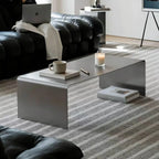 Sculptural Stainless Steel Coffee Table with Rounded Edges for Modern Living Rooms Main Product Image