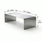 Sculptural Stainless Steel Coffee Table with Rounded Edges for Modern Living Rooms Dimensions