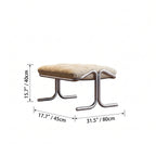 Sculptural Stainless Steel Lounge Chair with Button-Tufted Suede Upholstery