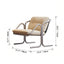 Sculptural Stainless Steel Lounge Chair with Button-Tufted Suede Upholstery