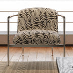 Sculptural Stainless Steel Lounge Chair with Fluted Textured Upholstery