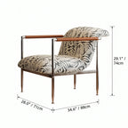Sculptural Stainless Steel Lounge Chair with Fluted Textured Upholstery Dimensions