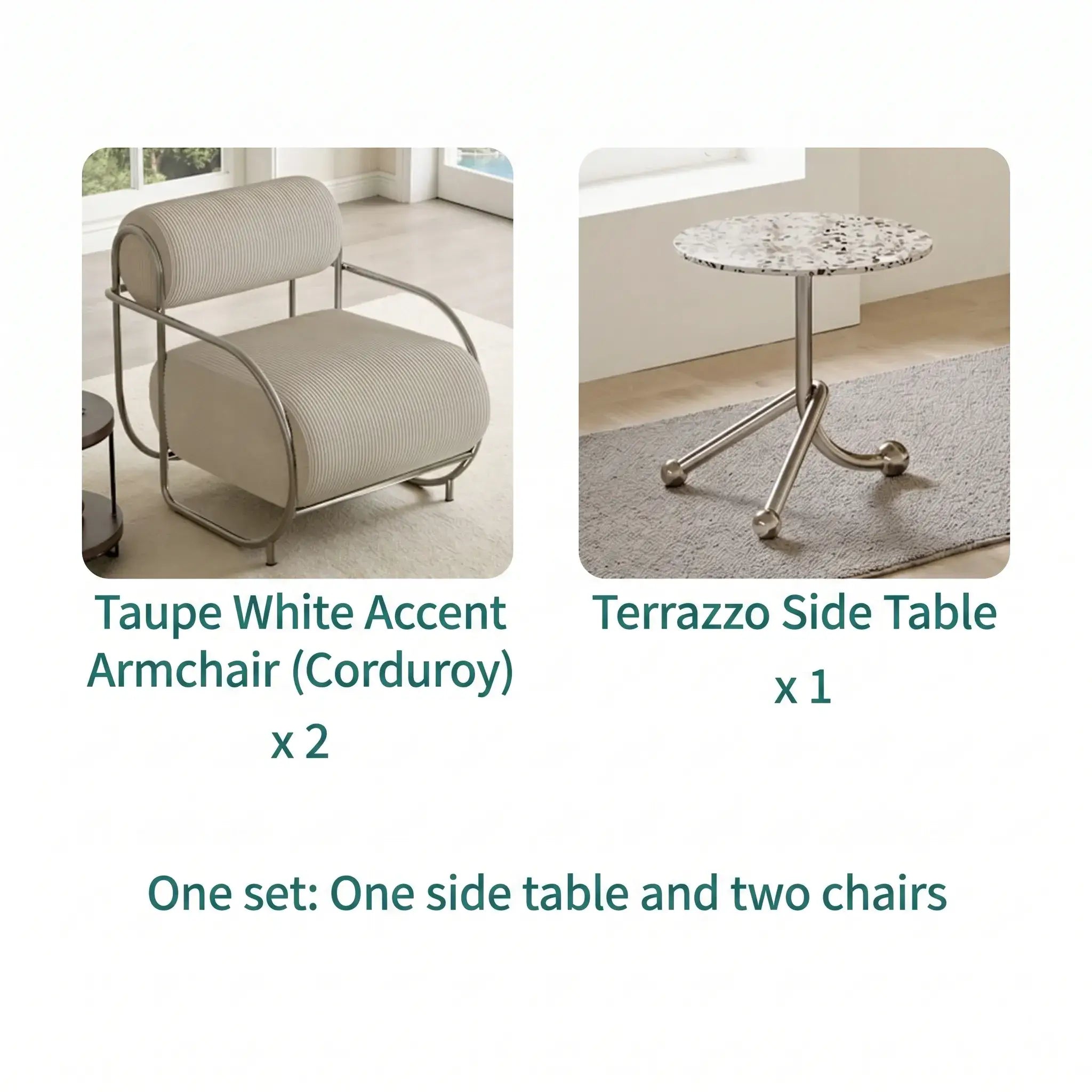 Sculptural Stainless Steel Lounge Chair with Textured Fabric & Rounded Armrests