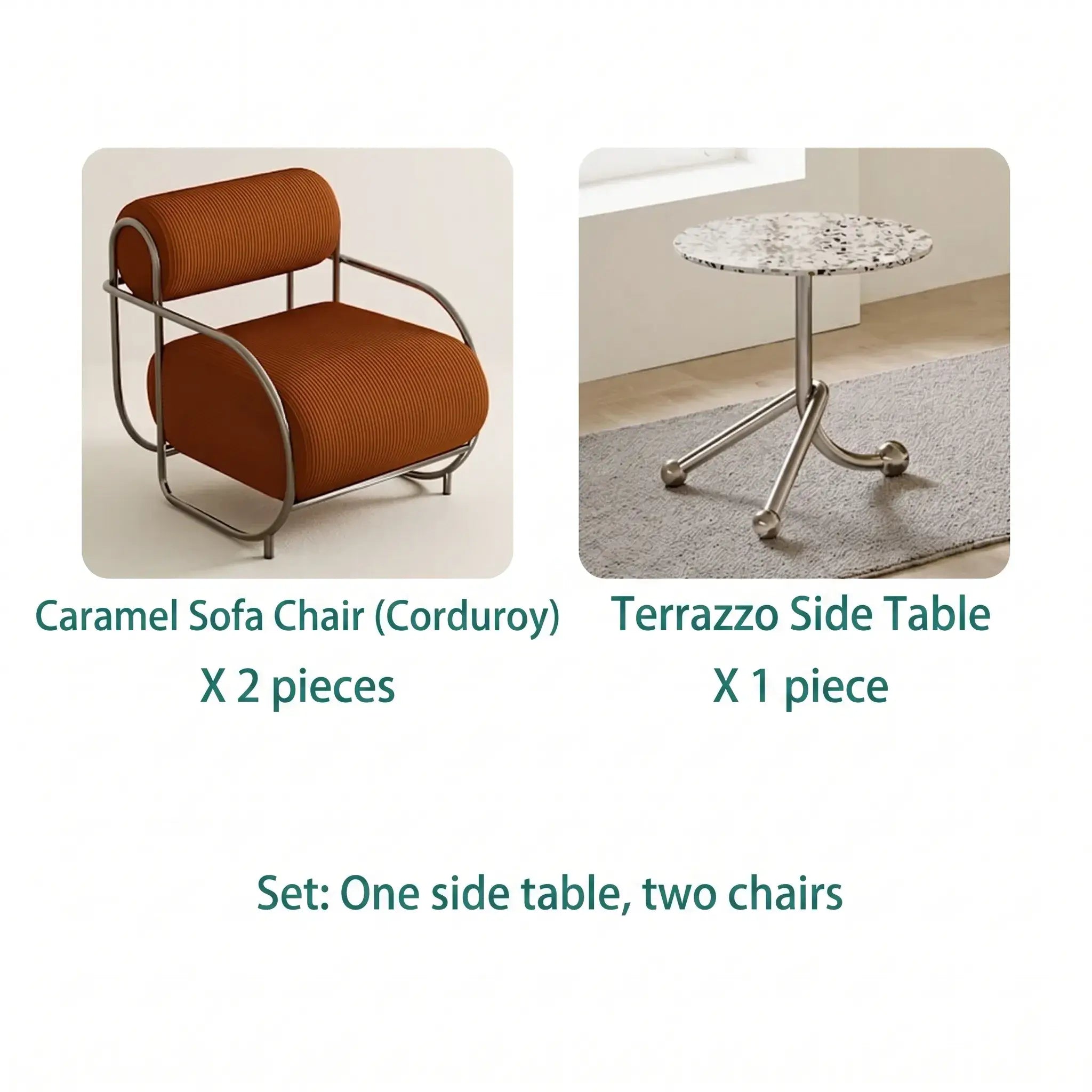 Sculptural Stainless Steel Lounge Chair with Textured Fabric & Rounded Armrests
