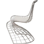 Sculptural Stainless Steel Wire Chair Series, Swerve Dining Chair