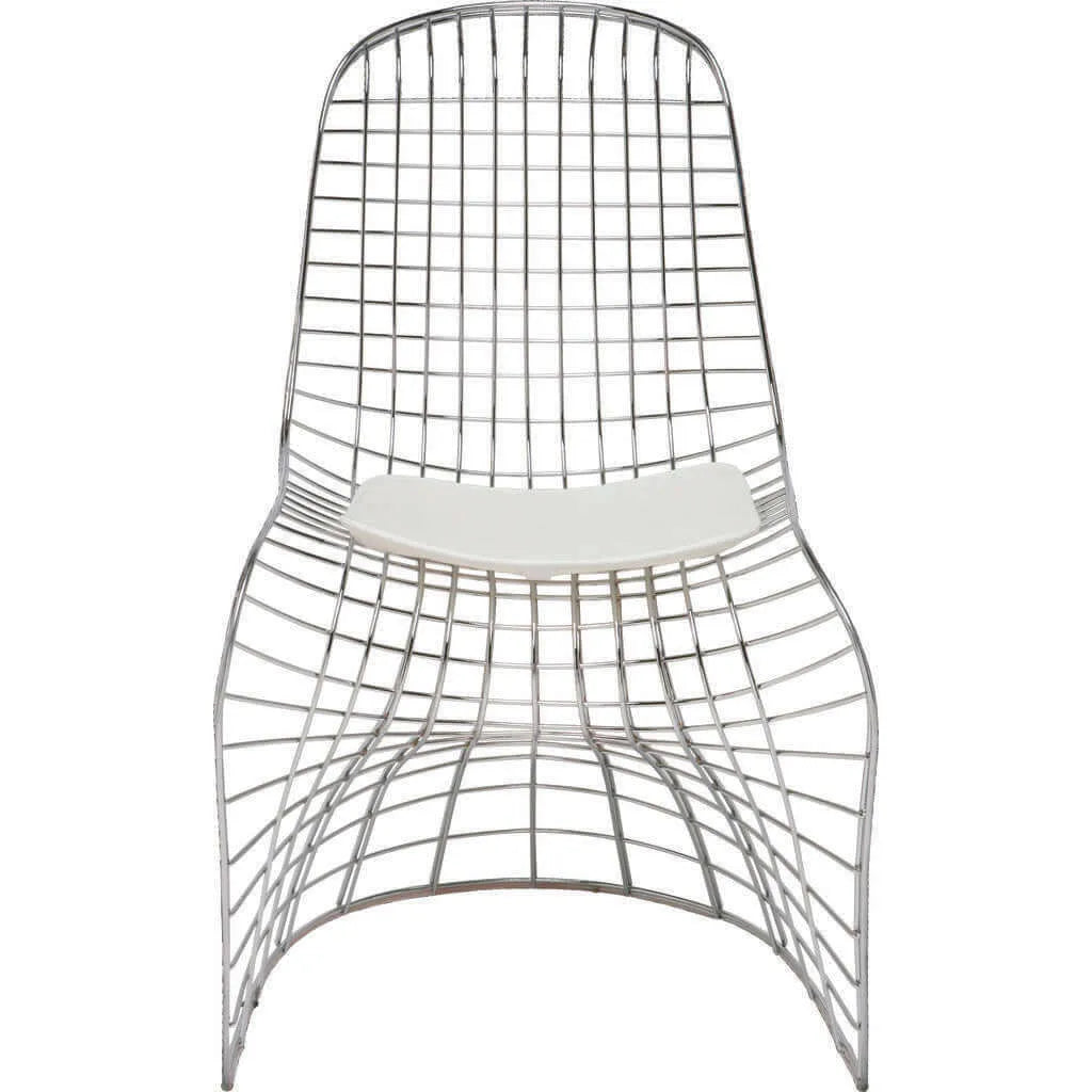 Sculptural Stainless Steel Wire Chair Series, Swerve Dining Chair