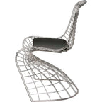 Sculptural Stainless Steel Wire Chair Series, Swerve Dining Chair