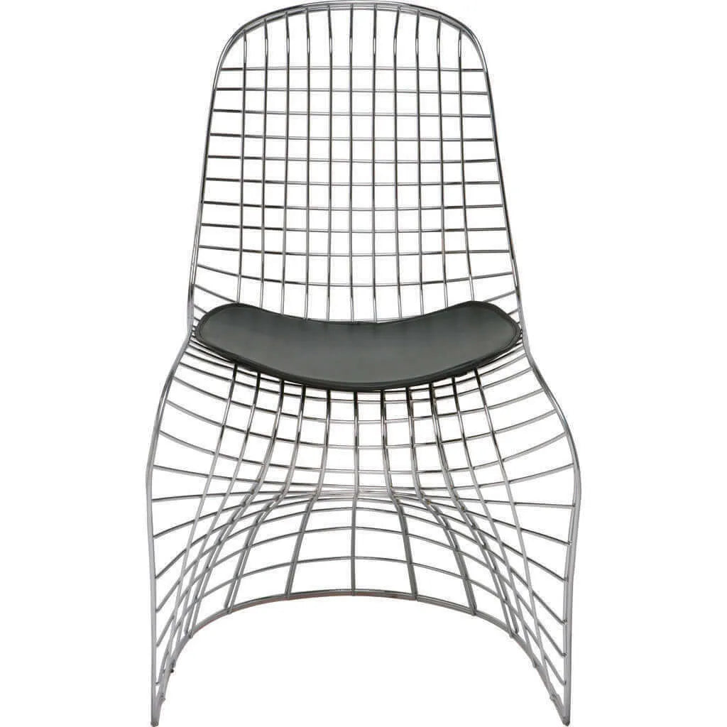 Sculptural Stainless Steel Wire Chair Series, Swerve Dining Chair