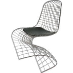 Sculptural Stainless Steel Wire Chair Series, Swerve Dining Chair