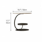 Sculptural Stone-Top Coffee Table Set With Floating Curves and Drawer Storage