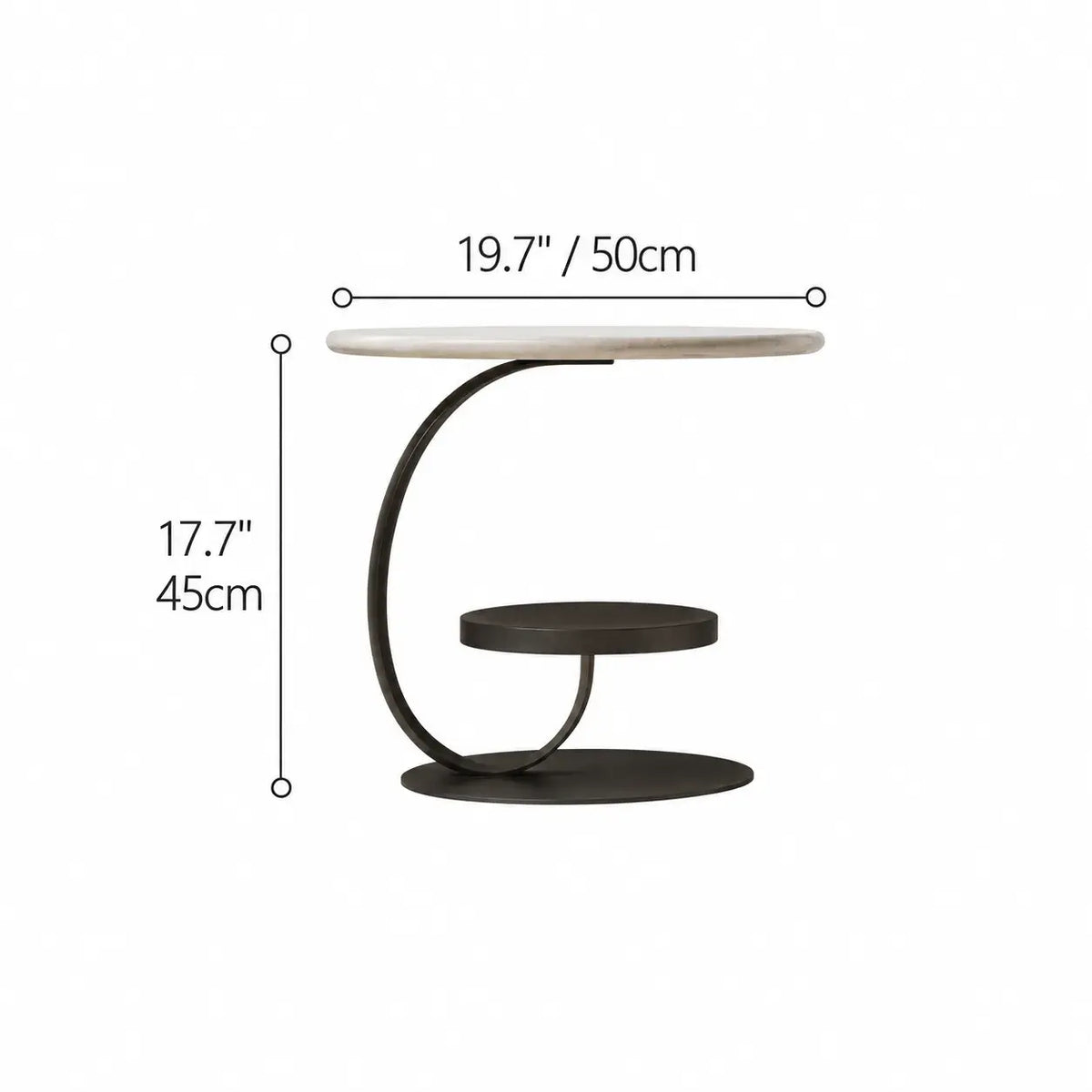 Sculptural Stone-Top Coffee Table Set With Floating Curves and Drawer Storage