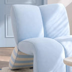 Sculptural Striped Velvet Accent Chair for Small Reading Corners