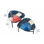Sculptural Tempered Glass Coffee Table Set with Layered Color Accent Dimensions