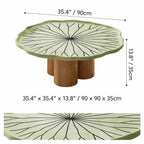 Sculptural Tiered Coffee Table Set in Green Stone and White Oak