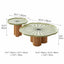 Sculptural Tiered Coffee Table Set in Green Stone and White Oak Dimensions