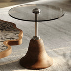 Sculptural Tiered Coffee Table Set with Petal Top and Oak Base