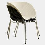 Sculptural Tom Vac Chair With Ribbed Curves and Ergonomic Metal Base