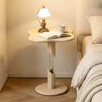 Sculptural Travertine Side Table Series with Dual-Circle Base and Soft Organic Lines