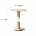 Sculptural Travertine Side Table Series with Dual-Circle Base and Soft Organic Lines Dimensions