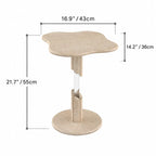 Sculptural Travertine Side Table Series with Dual-Circle Base and Soft Organic Lines Dimensions