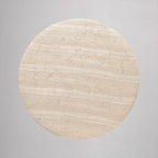 Sculptural Travertine Side Table with Rounded Top and Pedestal Base