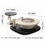 Sculptural Two-Piece Coffee Table Set with Glass Inlay and Side Table