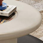 Sculptural Two-Piece Coffee Table Set with Glass Inlay and Side Table