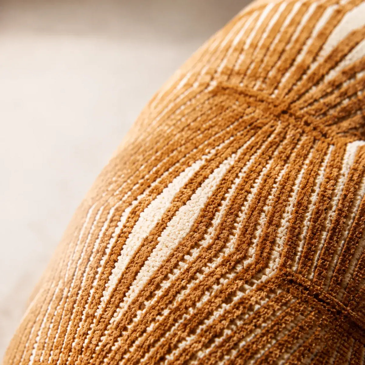 Sculptural Two-Tone Lounge Chair with Faux Wool and Woven Base