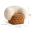 Sculptural Two-Tone Lounge Chair with Faux Wool and Woven Base Dimensions
