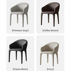 Sculptural Upholstered Dining Chair Series with Curved Arms and Slender Legs