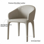 Sculptural Upholstered Dining Chair Series with Curved Arms and Slender Legs
