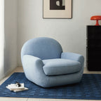 Sculptural Velvet Accent Chair With Swivel Base and Embrace Comfort