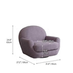 Sculptural Velvet Accent Chair With Swivel Base and Embrace Comfort Dimensions