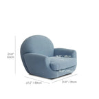 Sculptural Velvet Accent Chair With Swivel Base and Embrace Comfort Dimensions