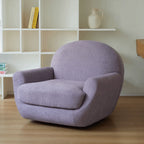 Sculptural Velvet Accent Chair With Swivel Base and Embrace Comfort Main Product Image