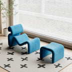 Sculptural Velvet Etcetera Chair and Ottoman for Reading Nooks