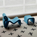 Sculptural Velvet Etcetera Chair and Ottoman for Reading Nooks