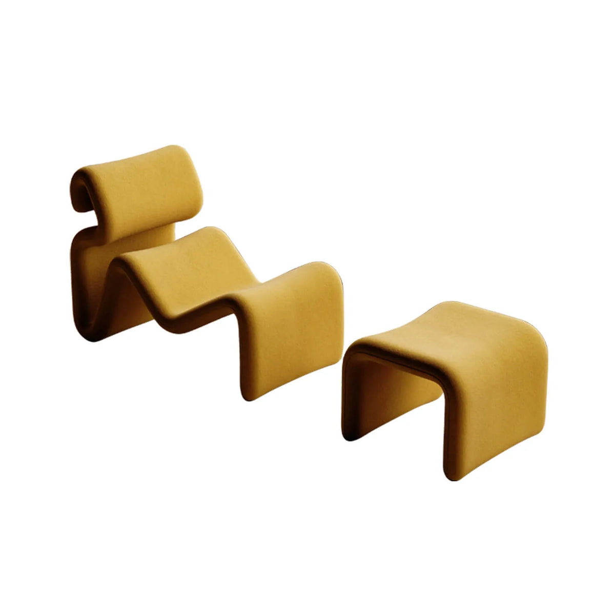 Sculptural Velvet Etcetera Chair and Ottoman for Reading Nooks