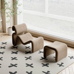 Sculptural Velvet Etcetera Chair and Ottoman for Reading Nooks Main Product Image