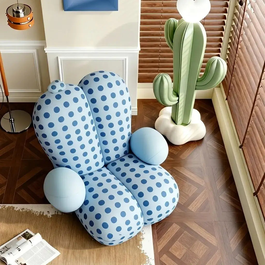 Sculptural Velvet Polka Dot Chair Series With Petal Back and Cozy Wrap Secondary image