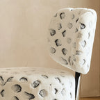 Sculptural Velvet Vanity Stool With Dual Swivel Back and Polished Steel Base
