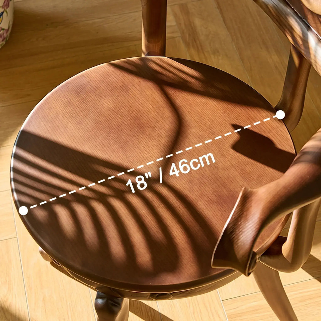 Sculptural Vintage Dining Chair with Heart Back and Hand-Carved Arms