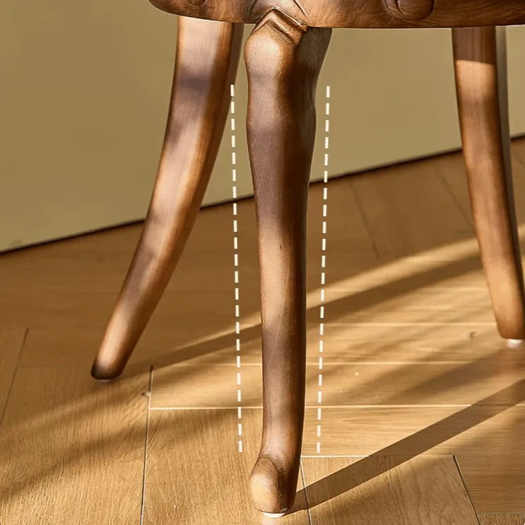 Sculptural Vintage Dining Chair with Heart Back and Hand-Carved Arms