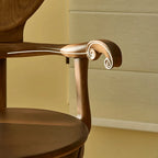 Sculptural Vintage Dining Chair with Heart Back and Hand-Carved Arms