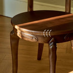 Sculptural Vintage Dining Chair with Heart Back and Hand-Carved Arms